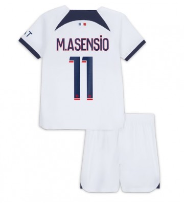 Paris Saint-Germain Marco Asensio #11 Segunda Equipación Niños 2023-24 Manga Corta (+ Pantalones cortos)